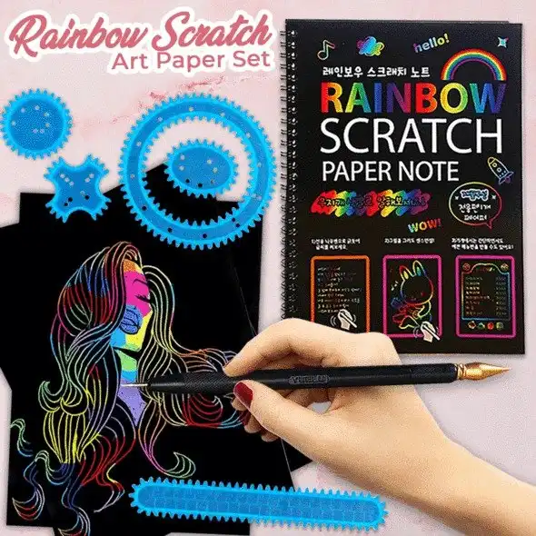 Rainbow Scratch Art paberikomplekt